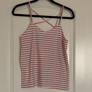 UNIVERSAL THREAD RED/WHITE STRIPED TANK TOP XS